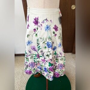 NWT Talbots 14 PETITE Floral Skirt